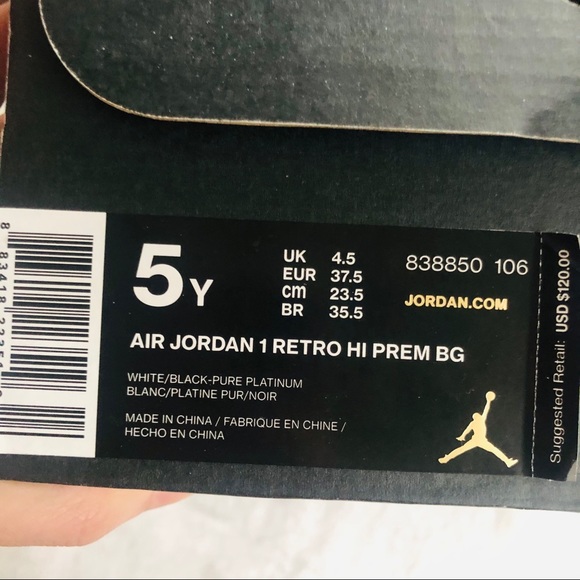 Nike AIR JORDAN 1 RETRO HI PREM BG Kid - Picture 13 of 13